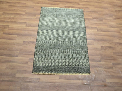 Modern / Contemporary hand-knotted wool rug in Gray, 2' x 3' — SKU O076614 (view 2)