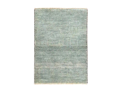 Modern / Contemporary hand-knotted wool rug in Gray, 2' x 3' — SKU O076615
