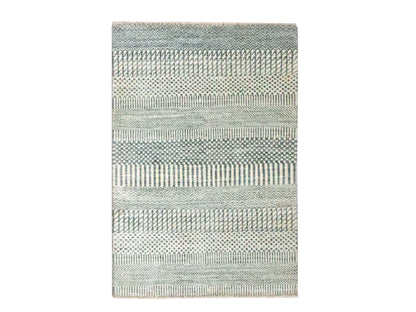 Modern / Contemporary hand-knotted wool/silk rug in Gray, 2' x 3' — SKU O076616