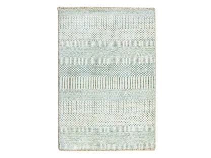Modern / Contemporary hand-knotted wool/silk rug in Gray, 2' x 3' — SKU O076618