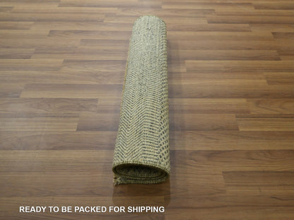 Modern / Contemporary hand-knotted wool/silk rug in Gray, 2' x 3' — SKU O076618 (view 5)