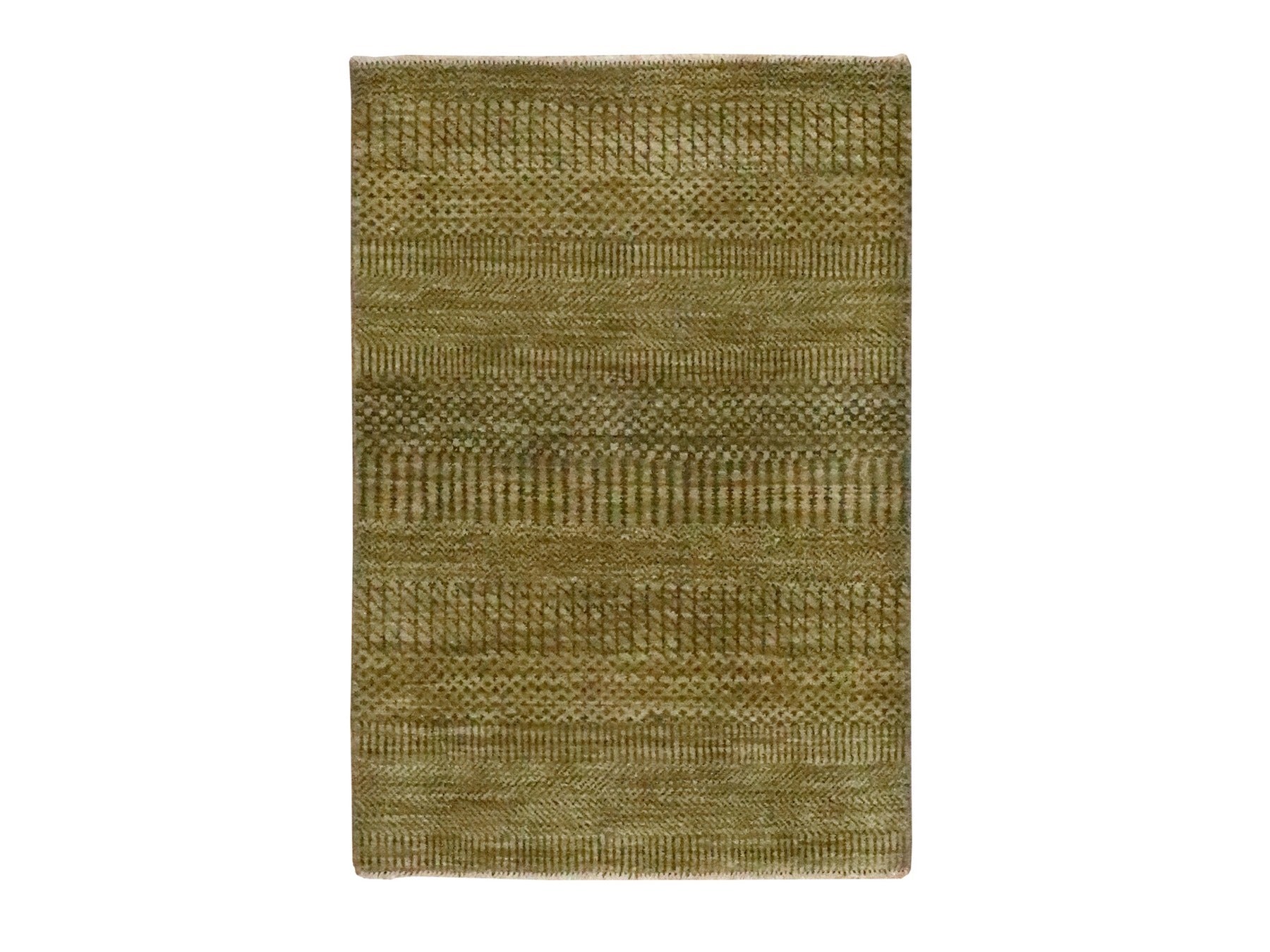 Brown 2'0" x 3'0" Modern and Contemporary Hand knotted Wool Rug - Sku: O076621