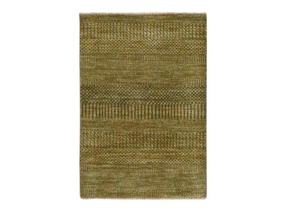 Brown 2'0" x 3'0" Modern and Contemporary Hand knotted Wool Rug - Sku: O076621