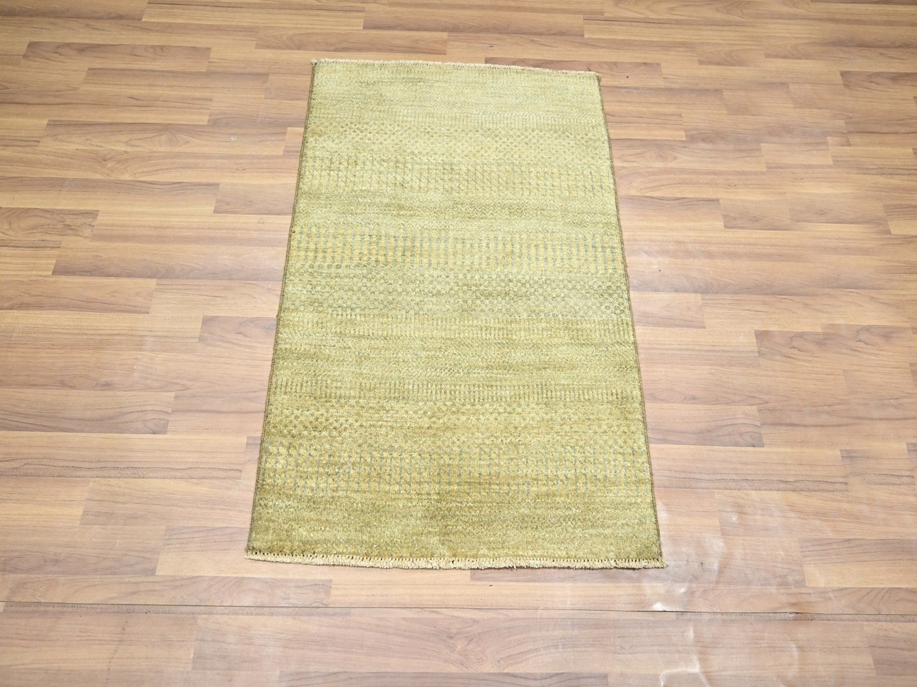Brown 2'0" x 3'0" Modern and Contemporary Hand knotted Wool Rug - Sku: O076622