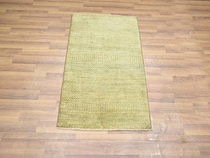 Brown 2'0" x 3'0" Modern and Contemporary Hand knotted Wool Rug - Sku: O076622