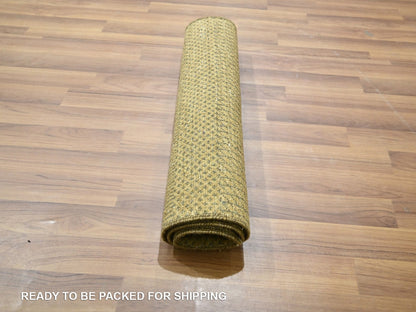 Brown 2'0" x 3'0" Modern and Contemporary Hand knotted Wool Rug - Sku: O076622