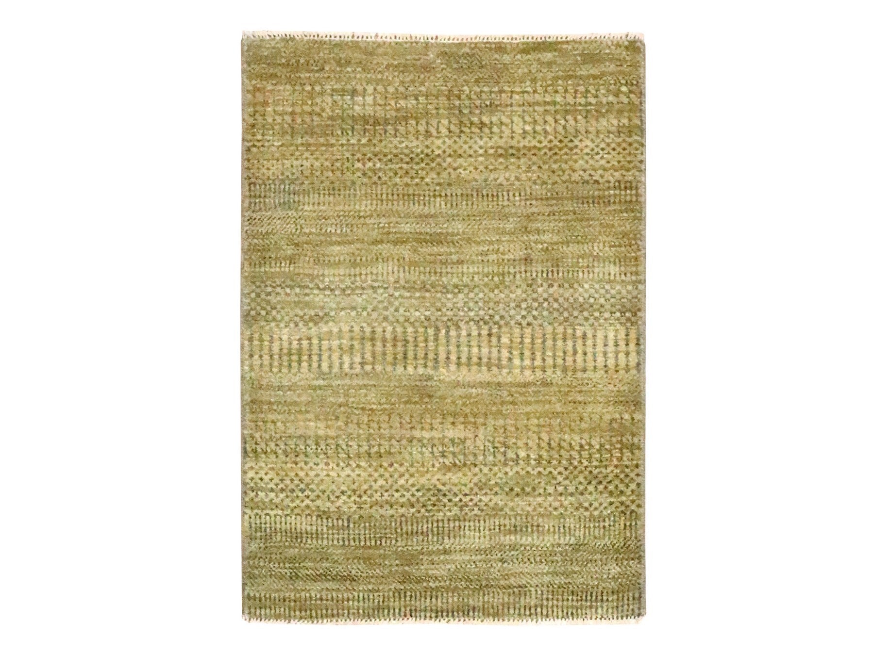 Brown 2'0" x 3'0" Modern and Contemporary Hand knotted Wool Rug - Sku: O076623