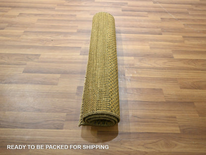 Brown 2'0" x 3'0" Modern and Contemporary Hand knotted Wool Rug - Sku: O076623