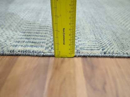 Blue 2'0" x 3'0" Modern and Contemporary Hand knotted Wool Rug - Sku: O076624