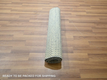 Blue 2'0" x 3'0" Modern and Contemporary Hand knotted Wool Rug - Sku: O076625