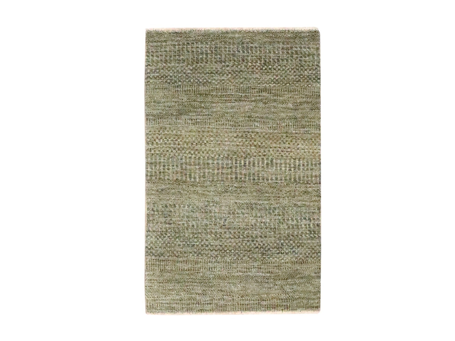 Brown 2'0" x 3'0" Modern and Contemporary Hand knotted Wool Rug - Sku: O076631