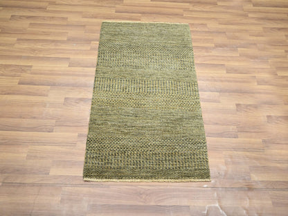 Brown 2'0" x 3'0" Modern and Contemporary Hand knotted Wool Rug - Sku: O076631