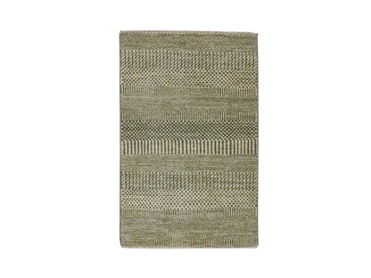 Brown 2'0" x 3'0" Modern and Contemporary Hand knotted Wool Rug - Sku: O076633