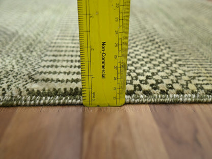Beige 2'0" x 3'0" Modern and Contemporary Hand knotted Wool Rug - Sku: O076634