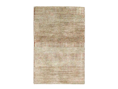 Red 2'0" x 3'0" Modern and Contemporary Hand knotted Wool Rug - Sku: O076636