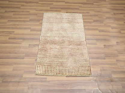 Red 2'0" x 3'0" Modern and Contemporary Hand knotted Wool Rug - Sku: O076636