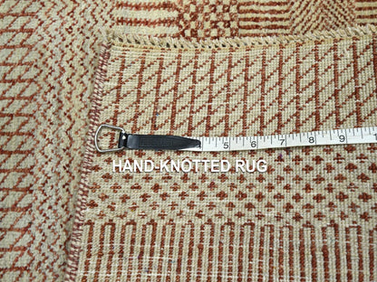 Red 2'0" x 3'0" Modern and Contemporary Hand knotted Wool Rug - Sku: O076636