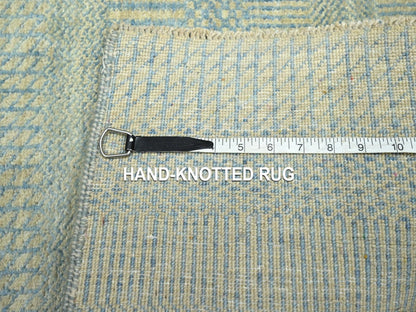 Blue 2'0" x 3'0" Modern and Contemporary Hand knotted Wool Rug - Sku: O076639