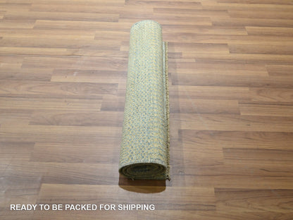Blue 2'0" x 3'0" Modern and Contemporary Hand knotted Wool Rug - Sku: O076639