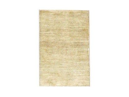 Beige 2'0" x 3'0" Modern and Contemporary Hand knotted Wool Rug - Sku: O076642