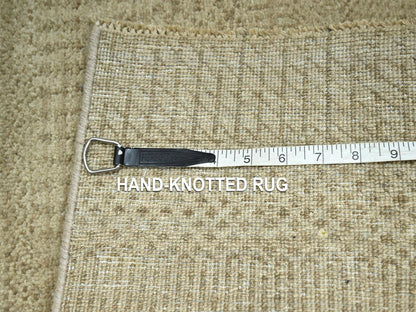 Beige 2'0" x 3'0" Modern and Contemporary Hand knotted Wool Rug - Sku: O076644