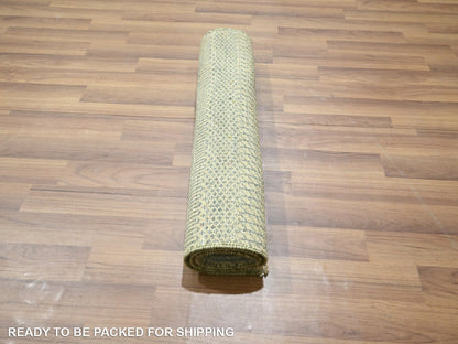 Beige 2'0" x 3'0" Modern and Contemporary Hand knotted Wool Rug - Sku: O076646