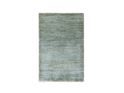 Grey 2'0" x 3'0" Modern and Contemporary Hand knotted Wool Rug - Sku: O076647