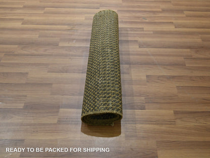 Brown 2'0" x 3'0" Modern and Contemporary Hand knotted Wool Rug - Sku: O076649