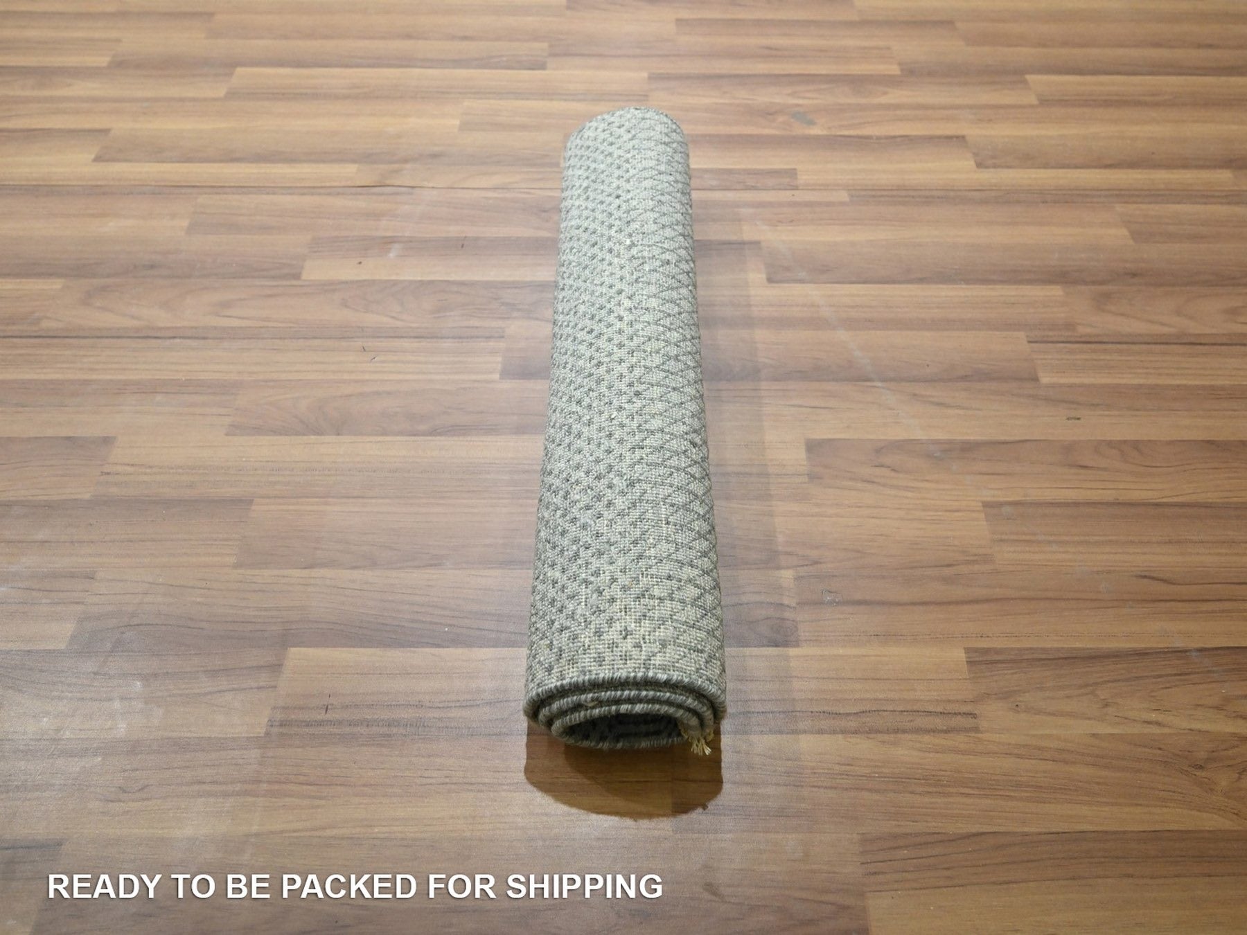 Modern / Contemporary hand-knotted wool rug in Gray, 2' x 19' — SKU O076650 (view 5)