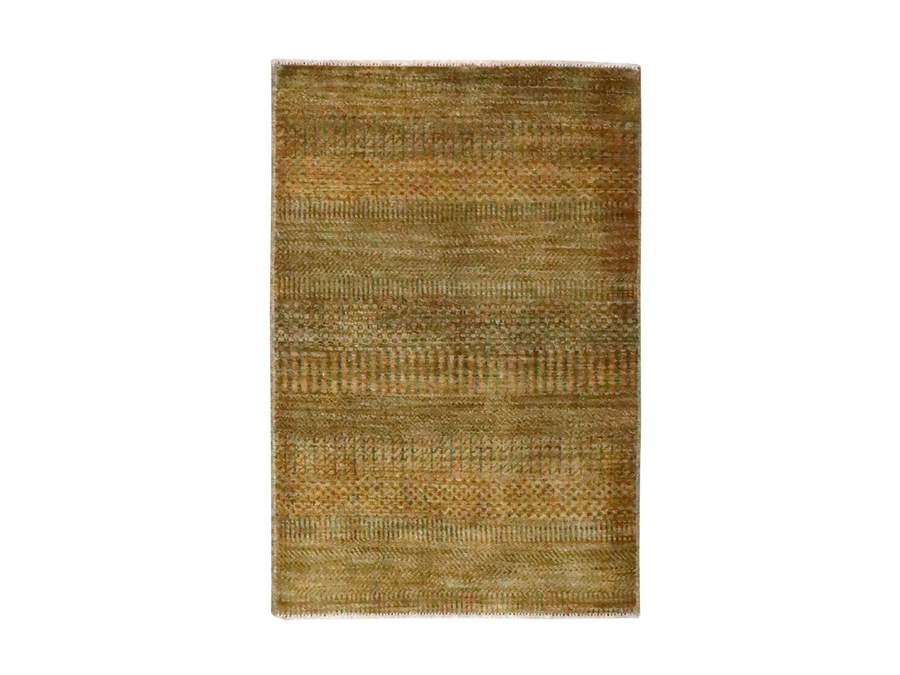 Brown 2'0" x 3'0" Modern and Contemporary Hand knotted Wool Rug - Sku: O076651