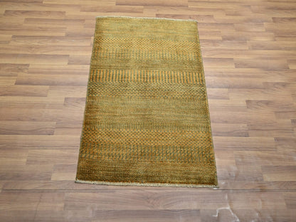 Brown 2'0" x 3'0" Modern and Contemporary Hand knotted Wool Rug - Sku: O076651