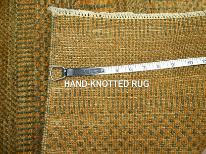 Brown 2'0" x 3'0" Modern and Contemporary Hand knotted Wool Rug - Sku: O076651