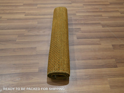 Brown 2'0" x 3'0" Modern and Contemporary Hand knotted Wool Rug - Sku: O076651