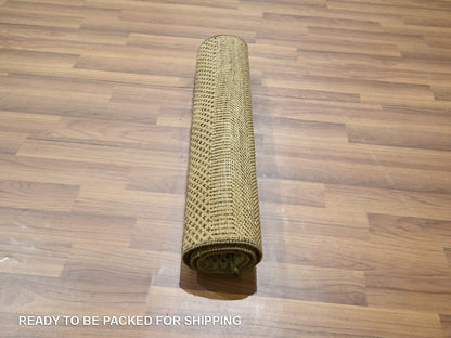 Brown 2'0" x 3'0" Modern and Contemporary Hand knotted Wool Rug - Sku: O076655