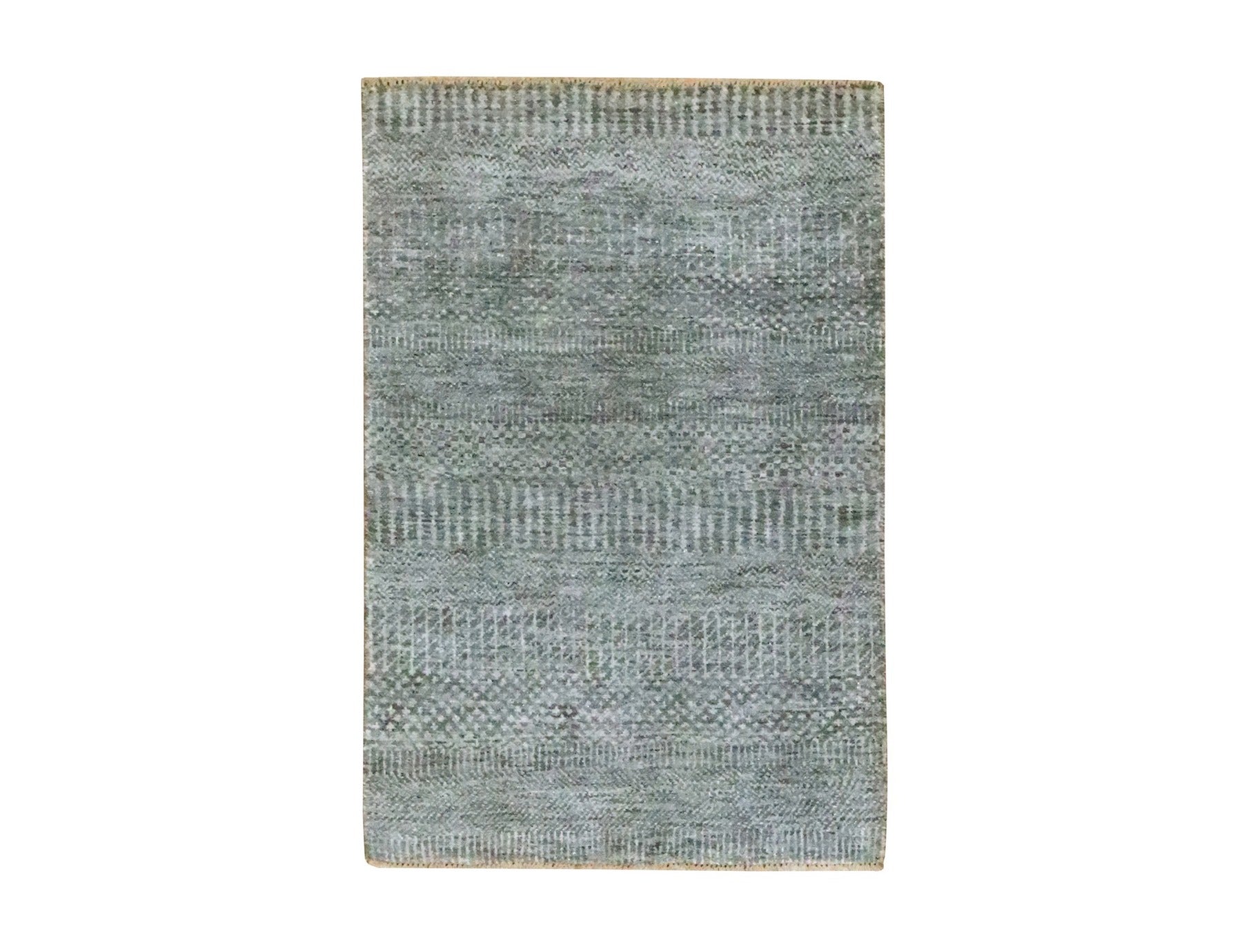 Modern / Contemporary hand-knotted wool rug in Gray, 2' x 3' — SKU O076656
