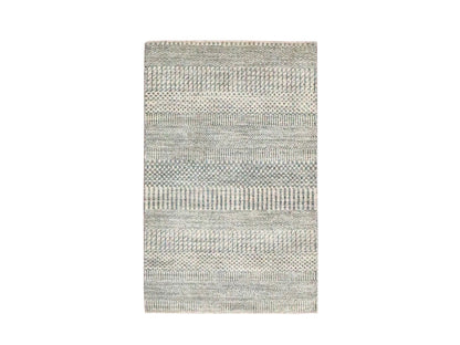 Beige 2'0" x 3'0" Modern and Contemporary Hand knotted Wool Rug - Sku: O076658
