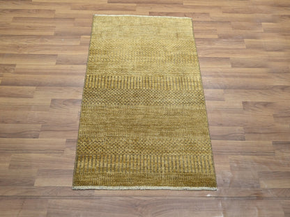 Brown 2'0" x 3'0" Modern and Contemporary Hand knotted Wool Rug - Sku: O076659