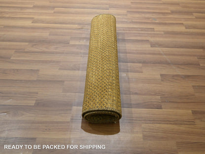 Brown 2'0" x 3'0" Modern and Contemporary Hand knotted Wool Rug - Sku: O076659