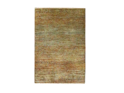 Brown 2'0" x 3'0" Modern and Contemporary Hand knotted Wool Rug - Sku: O076661