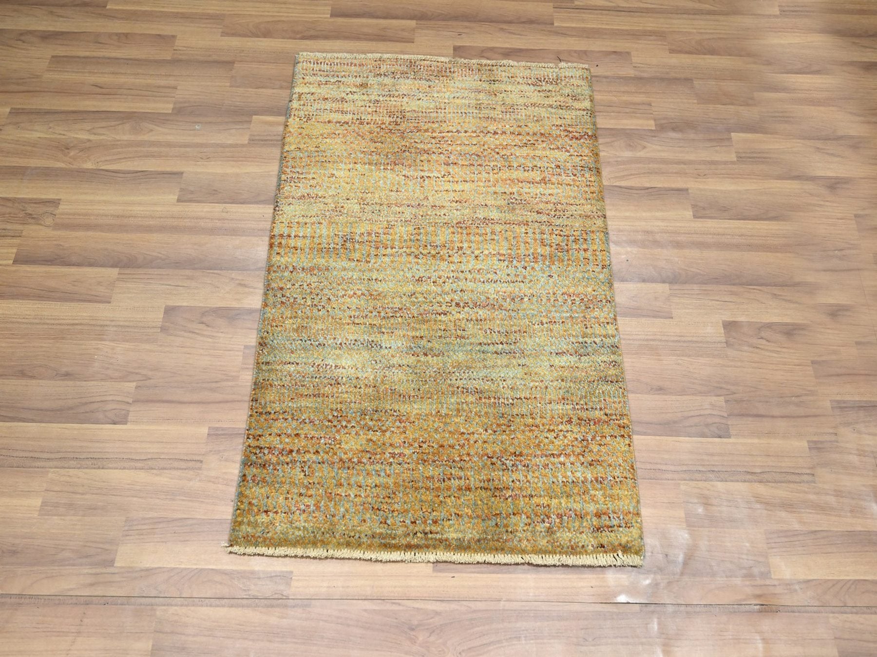 Brown 2'0" x 3'0" Modern and Contemporary Hand knotted Wool Rug - Sku: O076661