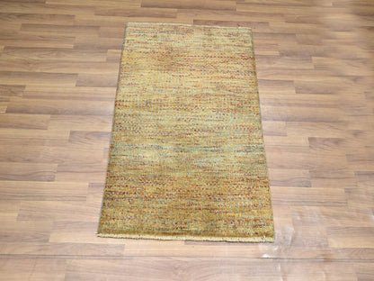 Brown 2'0" x 3'0" Modern and Contemporary Hand knotted Wool Rug - Sku: O076661