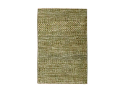 Brown 2'0" x 3'0" Modern and Contemporary Hand knotted Wool Rug - Sku: O076663