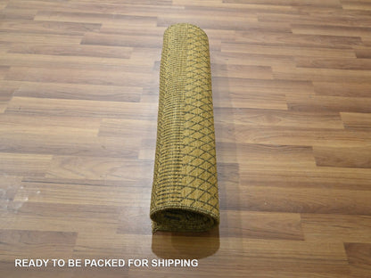 Brown 2'0" x 3'0" Modern and Contemporary Hand knotted Wool Rug - Sku: O076663