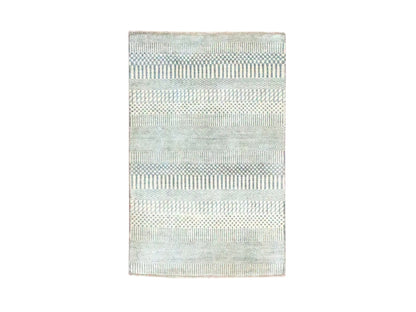 Grey 2'0" x 3'0" Modern and Contemporary Hand knotted Wool Rug - Sku: O076664