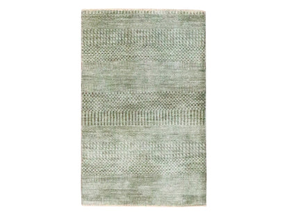 Beige 2'0" x 3'0" Modern and Contemporary Hand knotted Wool Rug - Sku: O076666