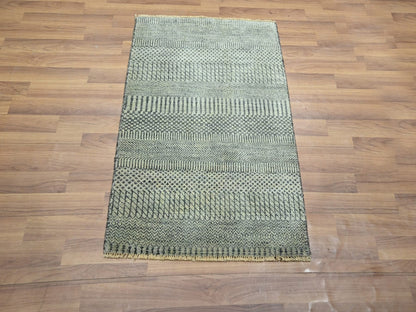 Modern / Contemporary hand-knotted wool rug in Gray, 2' x 3' — SKU O076669 (view 2)