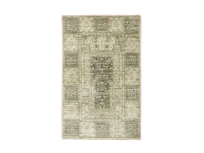 Beige 2'0" x 3'0" Transitional Hand knotted Wool Rug - Sku: O076674