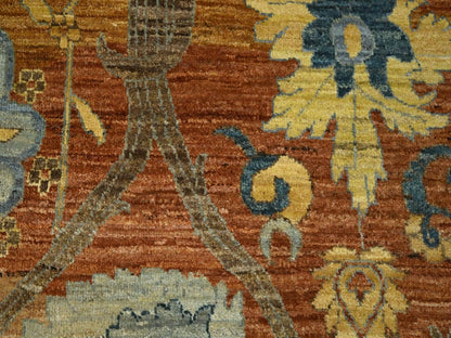 Red 8'9" x 11'11" Oushak / Peshawar Hand knotted Wool Rug - Sku: O076685