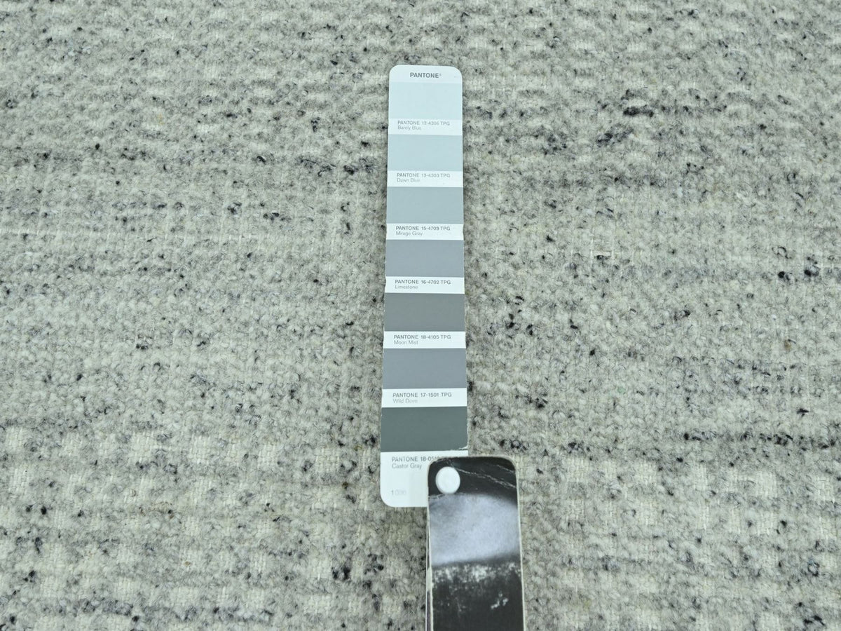 Modern / Contemporary hand-knotted wool rug in Gray, 9'11" x 13'9" — SKU O076688 (view 7)