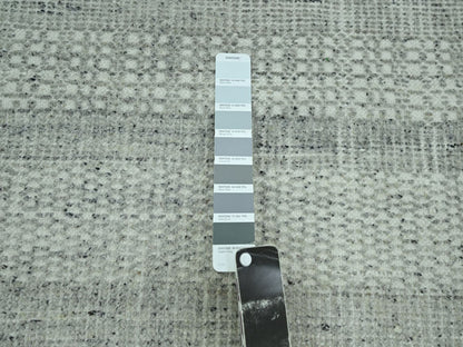 Modern / Contemporary hand-knotted wool rug in Gray, 10' x 10'2" — SKU O076690 (view 7)